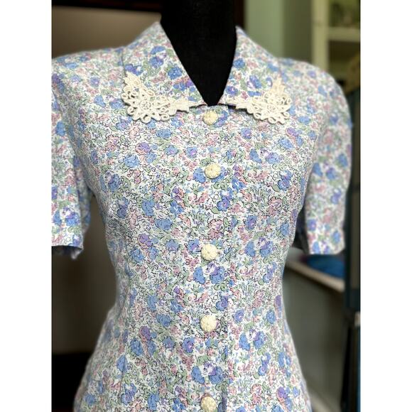 Vintage Fit n Flare secretary dress 70's does 50's Leslie Fay two piece - Picture 5 of 9